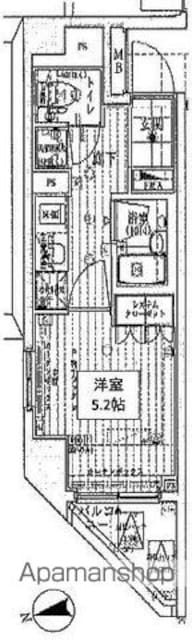 東京都中野区鷺宮２丁目[1K/21.35m2]の間取図