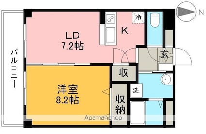 エピナール北久保[1LDK/43.27m2]の間取図