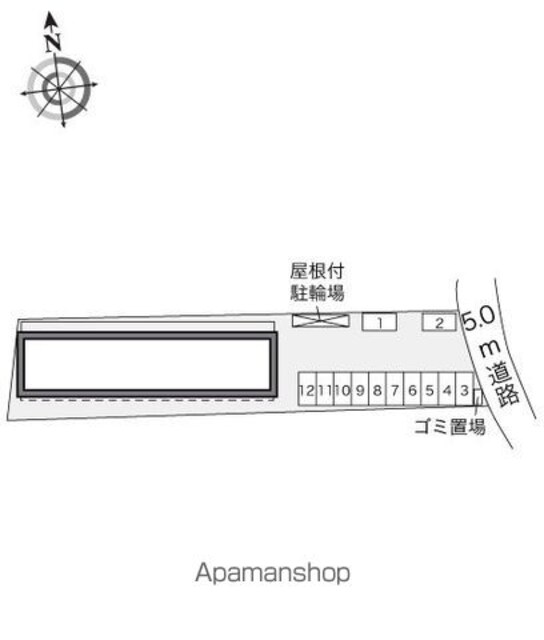 レオパレスＫＫＳ　木ノ本[1K/23.6m2]の配置図