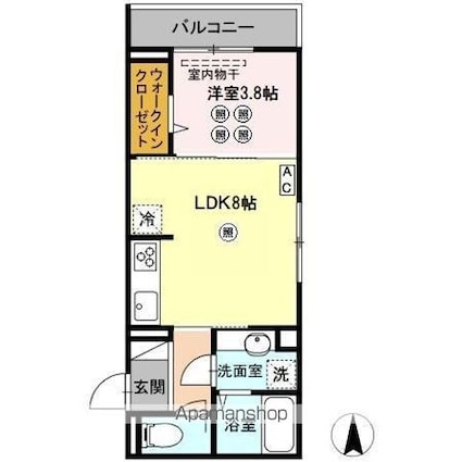 トリシア・ヒナ[1LDK/31.92m2]の間取図