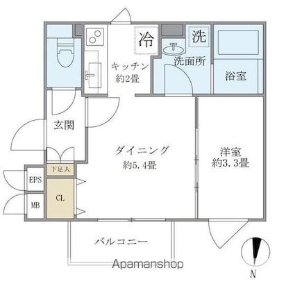 ＡＬＥＲＯ新中野ＩＩ[1DK/27.75m2]の間取図