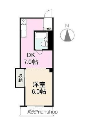 サニーハイツ松島[1DK/28m2]の間取図