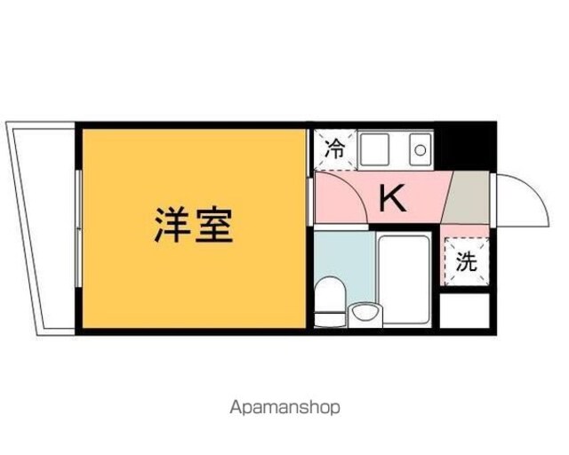 グレース幟町[1K/17.4m2]の間取図