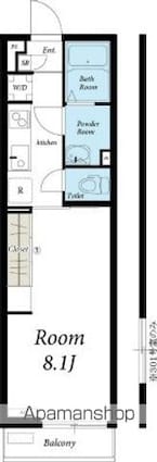 リブリ・サンオアシス[1K/26.08m2]の間取図