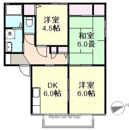 岡山県浅口市金光町大谷[3DK/53.96m2]の間取図