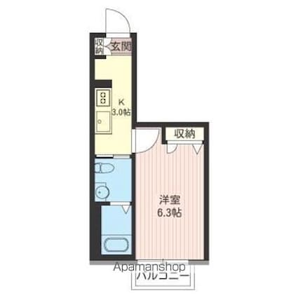 メゾンエスポワール[1K/22.5m2]の間取図