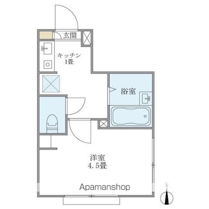 フェリーチェ祖師ヶ谷大蔵[1K/14.53m2]の間取図