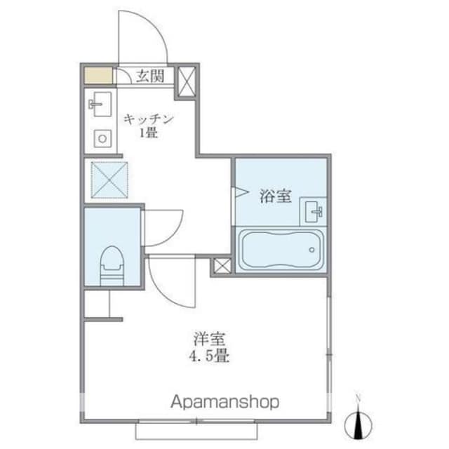フェリーチェ祖師ヶ谷大蔵[1K/14.53m2]の間取図