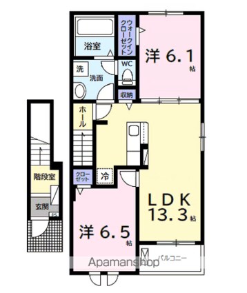 プレリュード[2LDK/59.55m2]の間取図
