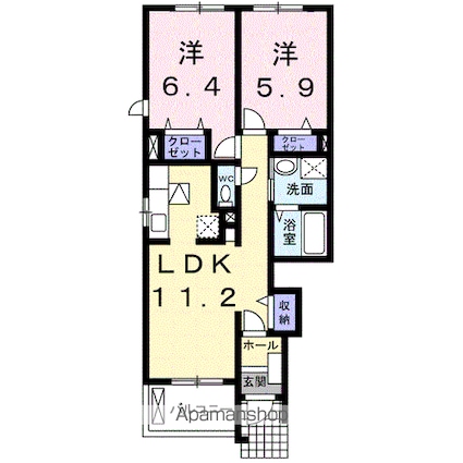 リトルツリーフィールド[2LDK/55.17m2]の間取図