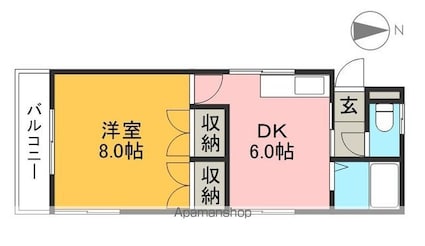 ハピィハイツ百石[1DK/31.46m2]の間取図