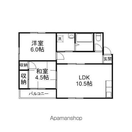 Ｐ－ｓｐａｃｅ[2LDK/53.3m2]の間取図