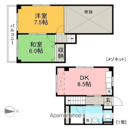 アーバンビレッジ鴨部Ⅱ[2DK/50.4m2]の間取図