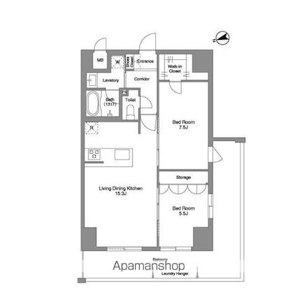 Ｐｒｉｍａ　Ｓｔｅｌｌａ[2LDK/63.74m2]の間取図