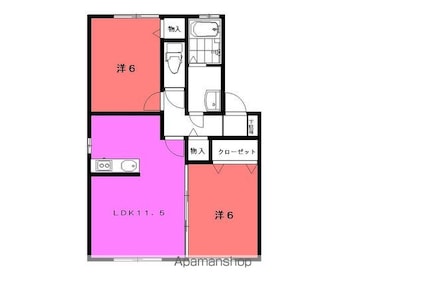 ウェルスガーデン[2LDK/53.65m2]の間取図