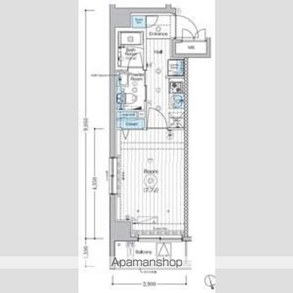 ＭＡＸＩＶ調布国領[1K/25.81m2]の間取図