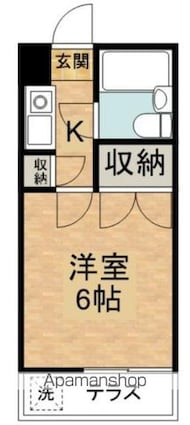 青葉ヒルズ[1K/16.5m2]の間取図