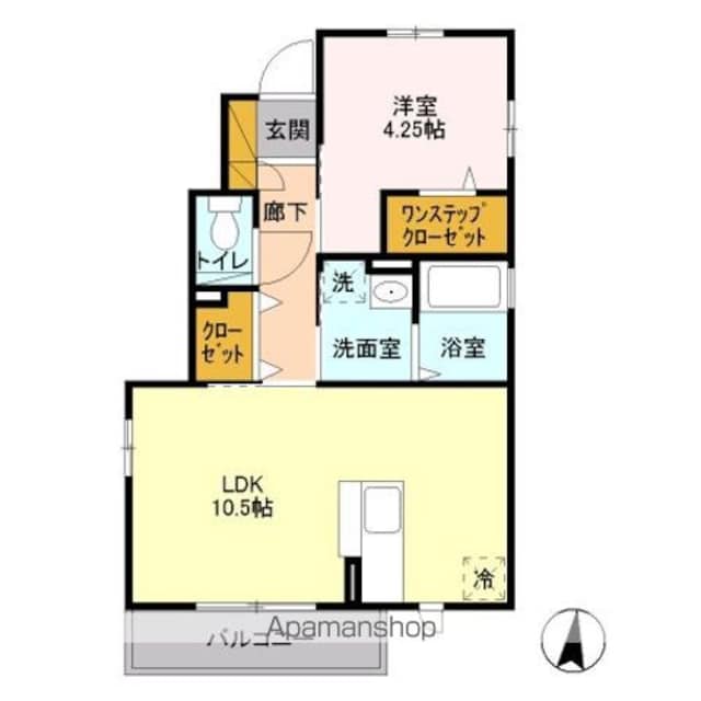 ボヌール　Ｈ[1LDK/38.54m2]の間取図