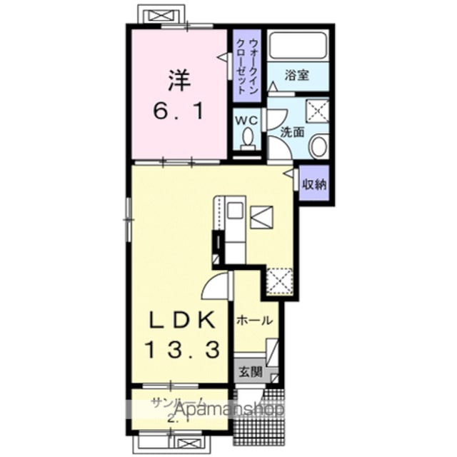 クレストタウン　Ⅰ[1LDK/50.01m2]の間取図