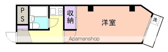 スカイハイツ三木町[1K/26.4m2]の間取図