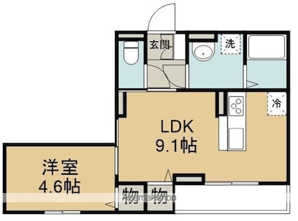 グレイス（連雀町）[1LDK/34.55m2]の間取図