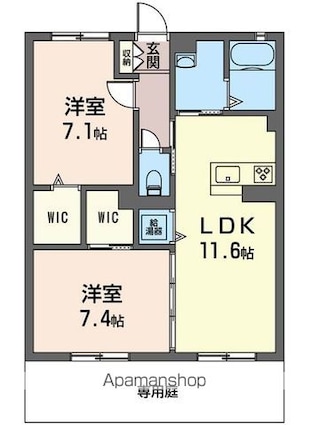 ベルウッドＣ[2LDK/59.92m2]の間取図