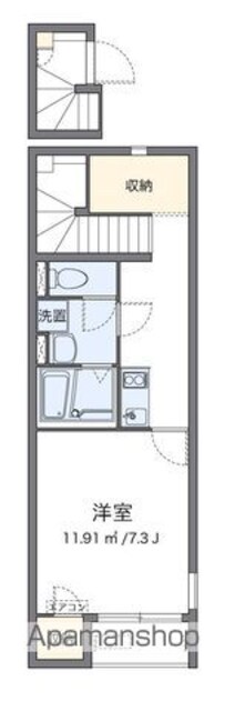 東京都中野区若宮３丁目[1K/30.46m2]の間取図