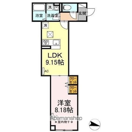 アヴァンス東大泉Ａ[1LDK/40.48m2]の間取図