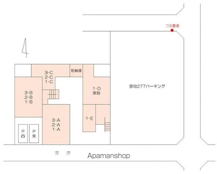 番町ブリックガーデン京都[2LDK/49.28m2]の配置図