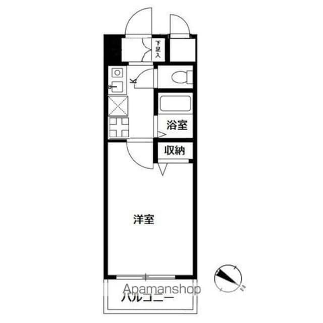 プレール三田[1K/19.98m2]の間取図