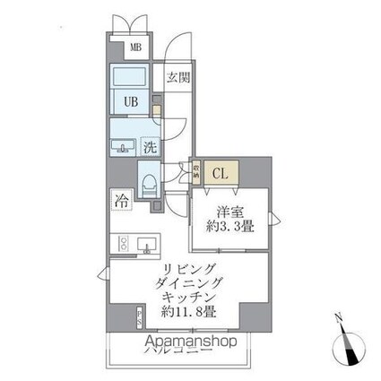 Ｌａ　Ｐｅｒｌａ　Ｙｏｔｓｕｙａ[1LDK/37.4m2]の間取図