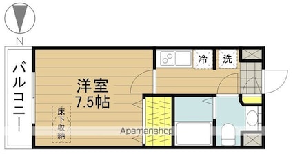 Ｓ－ＦＯＲＴ戸田公園[1K/22.58m2]の間取図