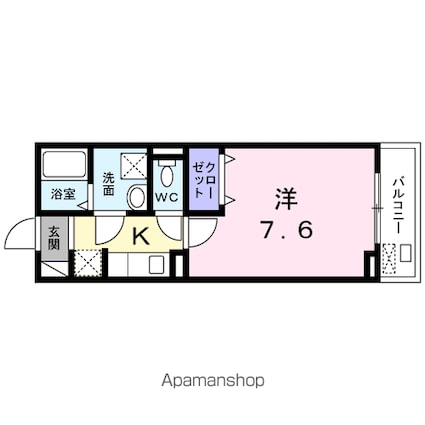 システィコート[1K/25.11m2]の間取図