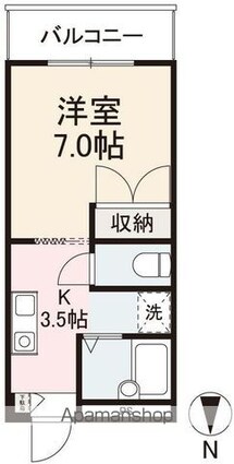 香川県高松市昭和町１丁目[1K/21.76m2]の間取図