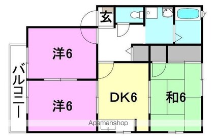 オークヴィラ　Ｂ棟[3DK/56.54m2]の間取図