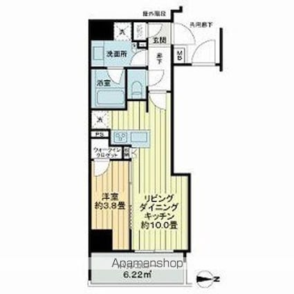 ネベル三鷹[1LDK/36.89m2]の間取図