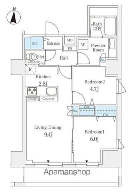 ラティエラ練馬[2LDK/54.51m2]の間取図