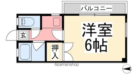キャンパス・パル[1K/19.8m2]の間取図