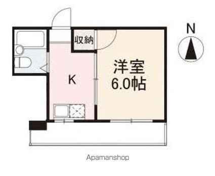コート東ハゼⅡ[1K/19.44m2]の間取図