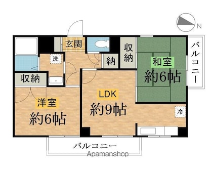 シャトー・ド・ピエール[2DK/52.25m2]の間取図