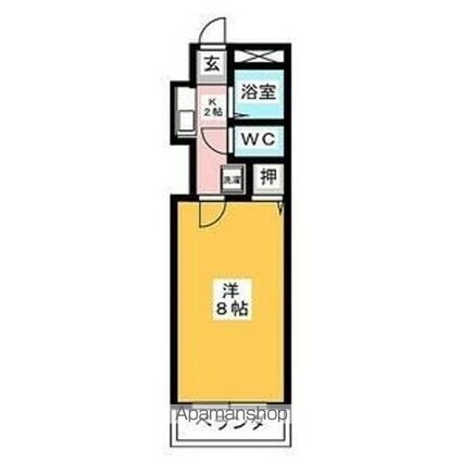 ハッピーヒル[1K/24.94m2]の間取図
