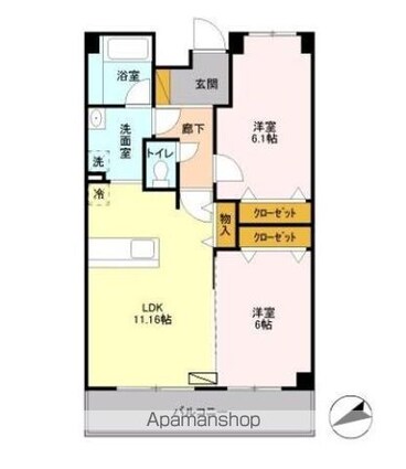 アビティ砧[2LDK/54.28m2]の間取図
