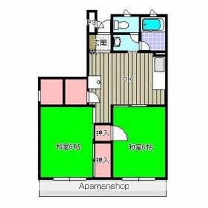 香川県高松市木太町[2DK/45.05m2]の間取図