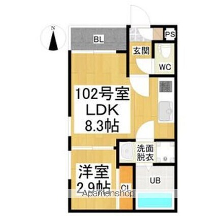 ＲＥＧＡＬＥＳＴ浄心[1LDK/28.36m2]の間取図