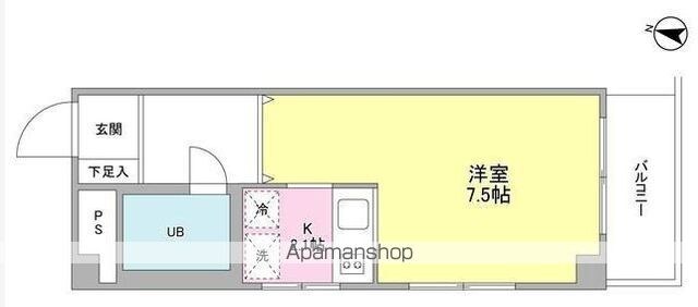 サンヒルズ用賀[1K/24m2]の間取図