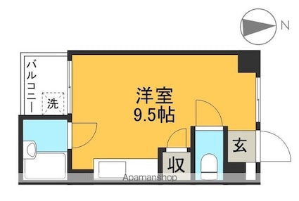 ノースリバーⅠ[1R/18.15m2]の間取図