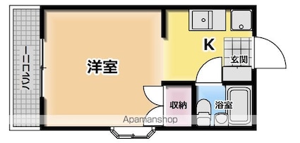 善通寺コーポ[1K/18m2]の間取図