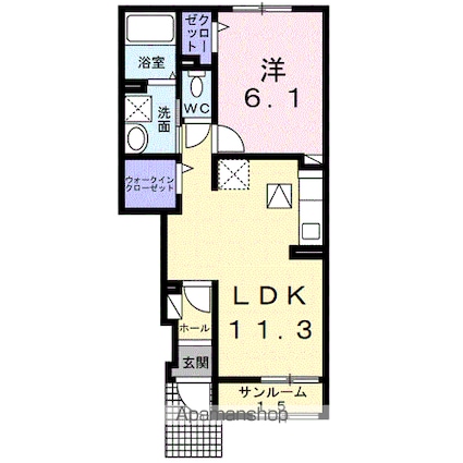 ステッラ　Ⅱ[1LDK/43.61m2]の間取図