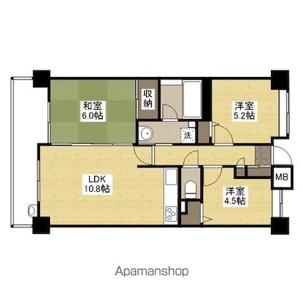 ヴィスティア高陽[3LDK/58.23m2]の間取図