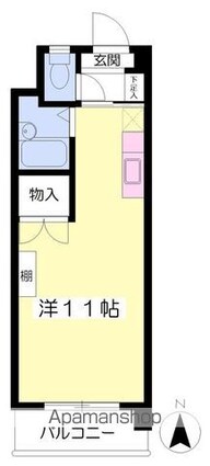 ピアフル[1R/23.5m2]の間取図